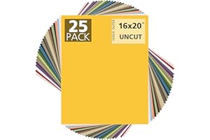 Mat Board Center, Pack of 25 16x20 Uncut Mat Boards - Assorted Colors - White Core - for Frames, Pictures, Photos, Crafts