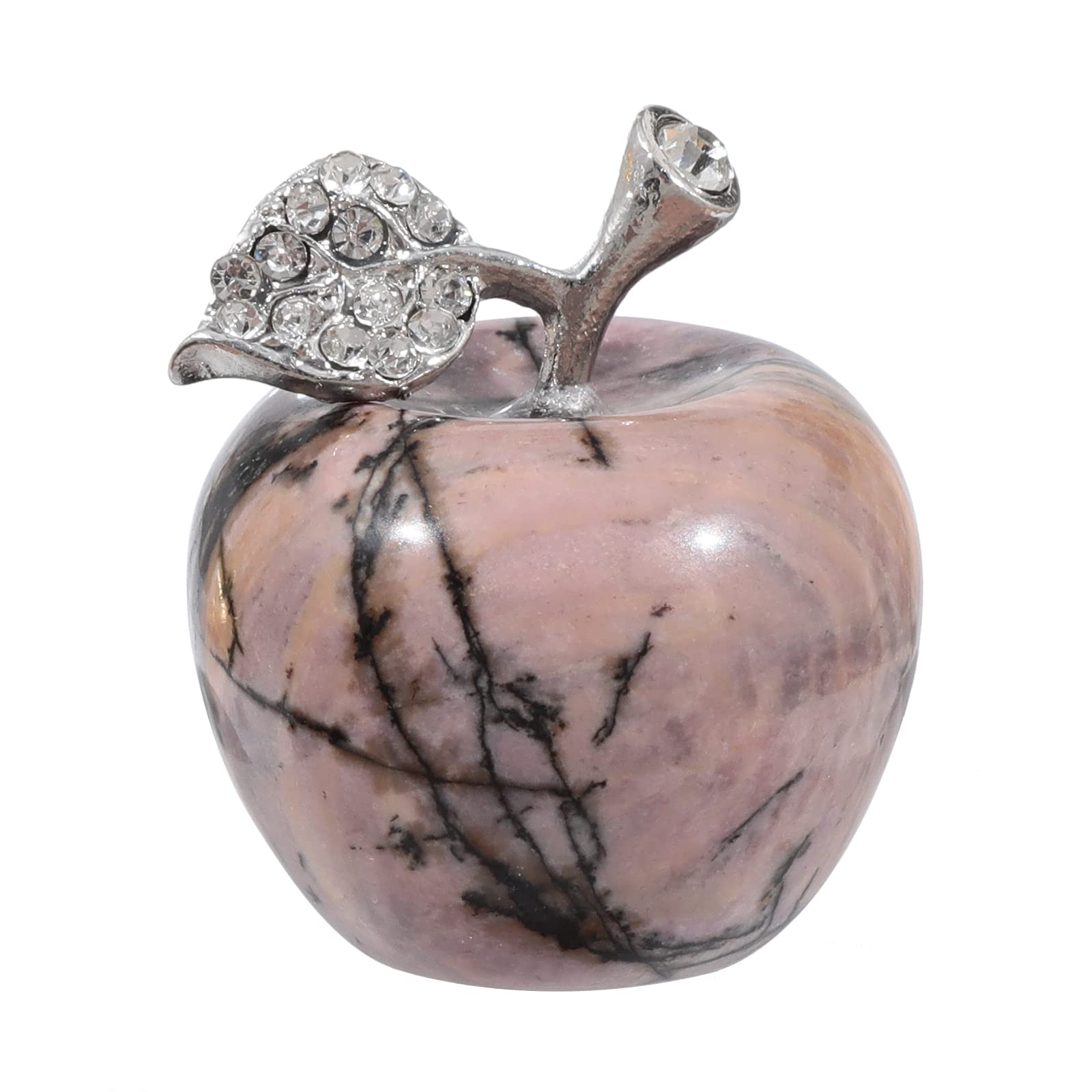 Lovionus89 Natural Rhodonite Apple Statue, Healing Crystal Figurine Sculpture Home Ornament Wedding Decoration 3cm