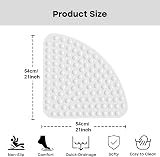 XIYUNTE Corner Shower Mat 54x54cm Non Slip Anti Mould White view 2