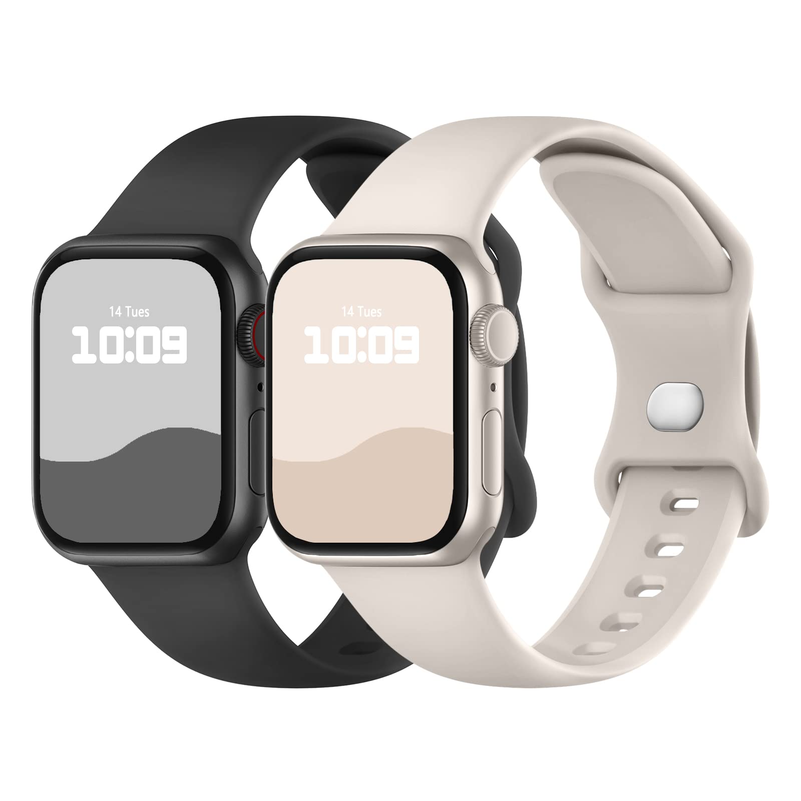 Adepoy 2 Pack Strap Compatible with Apple Watch Straps 49mm 46mm 45mm 44mm 42mm 41mm 40mm 38mm, Soft Silicone Sport Band with Classic Clasp for iWatch SE3 Ultra3/2/1 Series 11 10 9 8 7 6 5 4 3 2 1