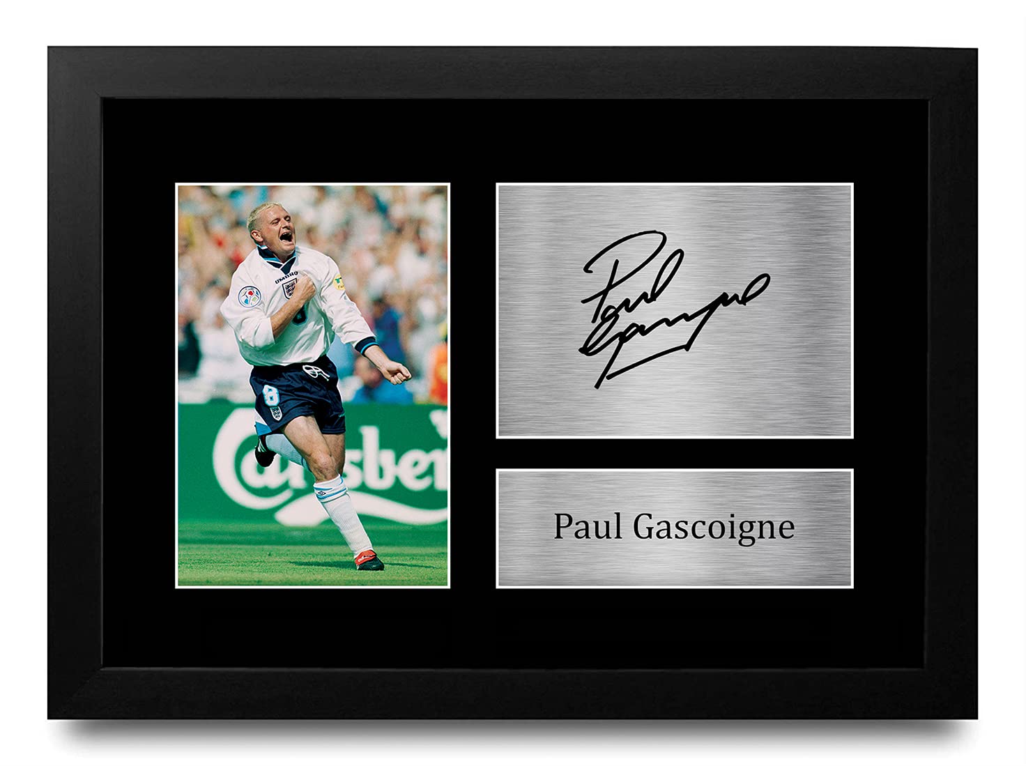 HWC Trading A4 FR Paul Gascoigne England Gazza Gifts Printed Signed Autograph Picture for Fans and Supporters - A4 Framed — image 1