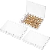 KALIONE 3-Piece Portable Travel Cotton Pad Holder - Bathroom Vanity Countertop Storage Organizer - Cotton Ball & Swab Dispenser - Transparent