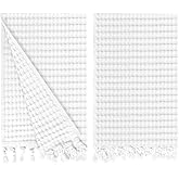 GILDEN TREE Decorative Waffle Hand Towels for Bathroom, 20x35 Large, Quick Drying Fingertip Towel, 2 Pack, Modern Style (White)