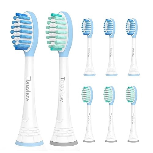 Replacement Toothbrush Heads for Philips Sonicare Toothbrush Heads, Compatible with Philips Click-on Toothbrushes, Sensitive Gum Care, 8 Pack