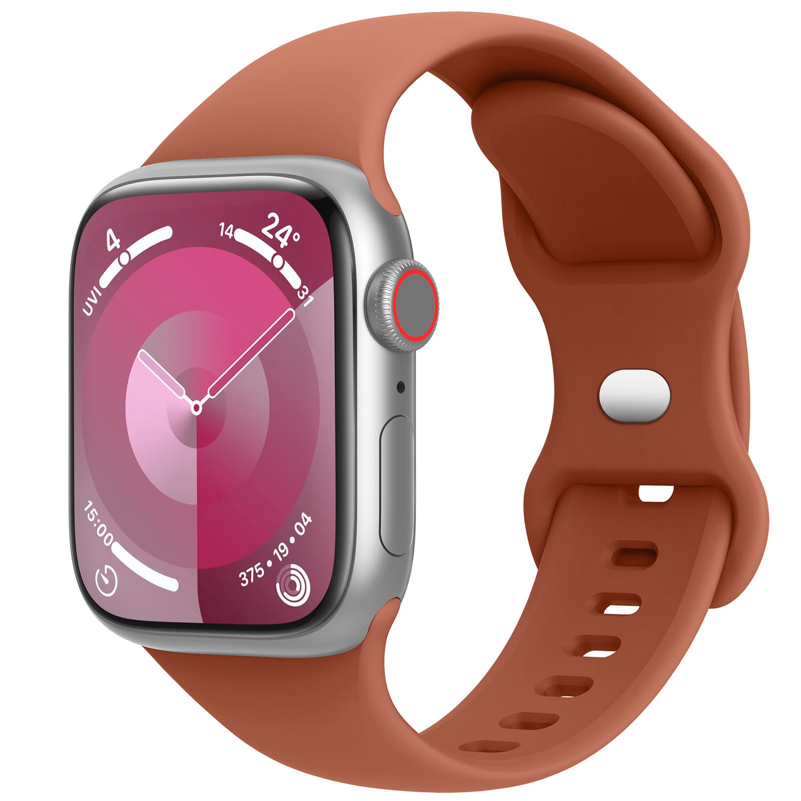 ADCNLG Sport Bands Compatible with Apple Watch Band 38mm 40mm 41mm 42mm 44mm 45mm 49mm Women Men,Soft Silicone Strap for iWatch Series 10 Ultra 9 8 7 6 5 4 3 2 1 SE Brown