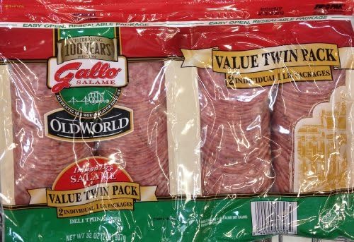 2 Pounds Gallo Italian Dry Salame Salami Deli Thin Sliced Total 32oz by Gallo Salame