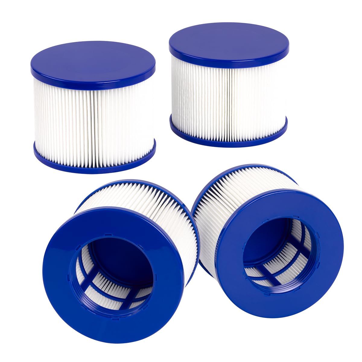 Benfosh Pack of 4 Filter Cartridges for Inflatable Spa, Filter Cartridge Whirlpool for Spa Accessories, Clever Spa Filter 75 x 100 mm Compatible with Gymax Spa for Most Whirlpool Filters