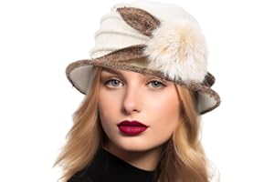 RUPHEDY Women Vintage Felt Bucket Hat Winter Wool Dress Beret Hat