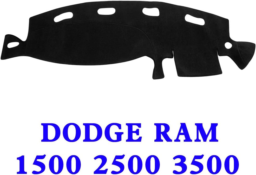 JIAKANUO Auto Car Dashboard Dash Board Cover Mat for Dodge RAM 1500 2500 3500 1998-2001 (Black MR-021)