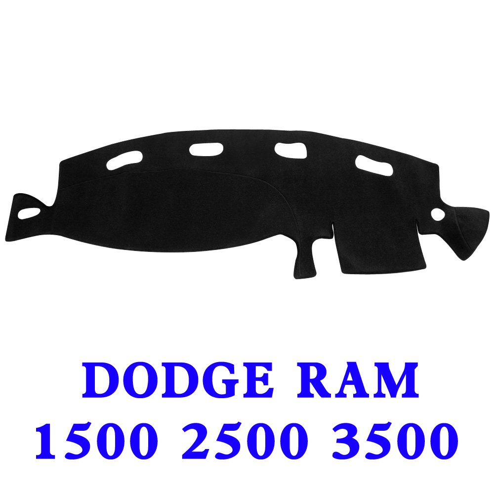JIAKANUO Auto Car Dashboard Carpet Dash Board Cover Mat for Dodge RAM 1500 2500 3500 1998-2001 (Black)