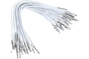 PATIKIL 6 Inch Elastic Barbed Cord, 100 Pcs 1.6mm Loop Stretch Round String with Metal Barb Fasteners for Hats Masks Menus Cr