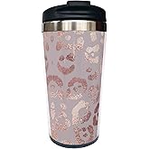 Fenmshairy Rose Gold Leopard Print Travel Coffee Mug 13 Oz, Cheetah Pattern Stainless Steel Insulated Tumbler Cup with Lid, Novelty Birthday & Christmas Gift for Women, Men, Friend, Sister, Bestie