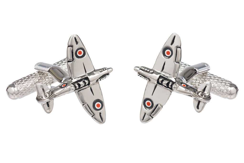 Spitfire Fighter Plane Cufflinks with Roundel Presented in GS Cufflink Gift Box