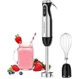 Bonsenkitchen Immersion Handheld Blender with Whisk, 20-Speed & Turbo Mode Hand Blender Stick 500W, 304 Stainless Steel Hand Blender for Soup, Smoothie, Puree, Baby Food