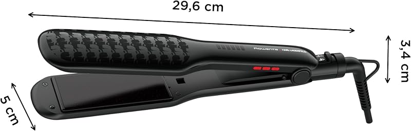x Karl Lagerfeld Extra Liss SF411L-Plancha de pelo con Recubrimiento de Keratina, Turmalina, pantalla LED, apagado autómatico, negro, 9 cm x 4.5 cm