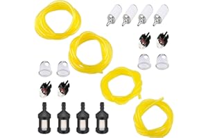 Aulufft 20 Feet Fuel Lines Hose 4 Sizes with Fuel Filter and Primer Bulb,Replacement Set for Chainsaw String Trimmer Leaf Blower Lawnmower Common 2 Cycle Small Engine
