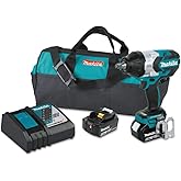 Makita XWT08T 18V LXT® Lithium-Ion Brushless Cordless High-Torque 1/2" Sq. Drive Impact Wrench Kit w/Friction Ring Anvil (5.0Ah)