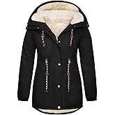 HEEKPEK Women's Plus Size Winter Coat Thicken Parka Fleece Lined Jacket Warm Long Puffer Outerwear Hooded Down Coat