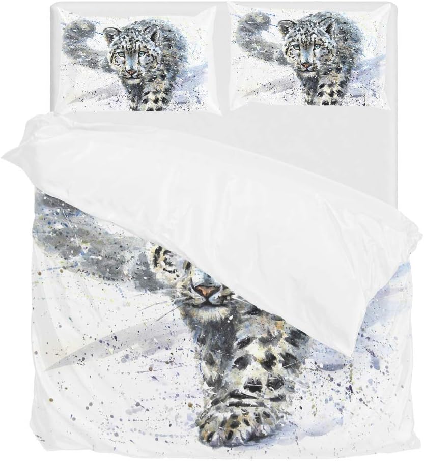 Vantaso Bedding Sets Twin Snow Leopard 1 Duvet Cover Set