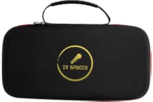 EV SPACES Wireless Microphone Case - Portable Hard Shell Storage Bag for Dual Handheld 2 Mic System, Receivers, Adapters - Black (Box Only) (Black(Box Only))
