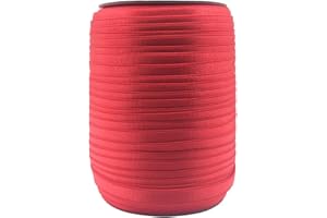 Bristlegrass Shiny Bra Strap Elastic Band for Sewing 3/8" 10mm Roll Spool Nylon Spandex Shoulder Tape for Lingerie Underwear Sewing Trim (H-3/8 Inch x 50 Yards,RED)