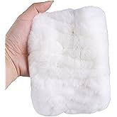 BOONJOVIA Rex Rabbit Fur Knitted Headband - Winter Fashion Ear Warmers Neck Warmer Snood Scarf (White, One Size)