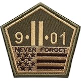 SpaceAuto Never Forget The September 11 Attacks The Pentagon 9/11 Nation Tactical Morale Desert Badge Hook & Loop Embroidery Patch 3.42