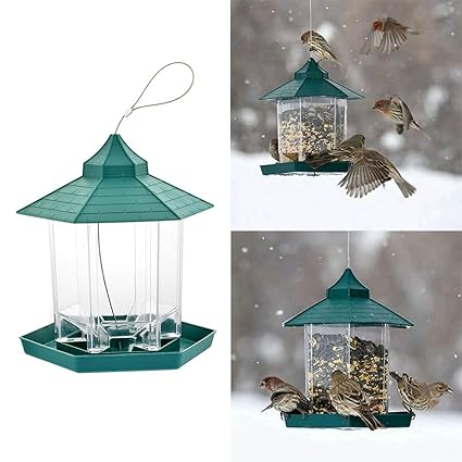 Aozbz Wild Bird Feeder Bird Food Container Waterproof Outdoor Bird