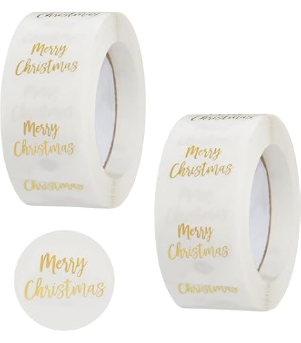 500 Pegatinas Redondas Navideñas Transparentes - Adhesivos Para Regalos, Paquetes Y Negocios, Diseños De Merry Christmas