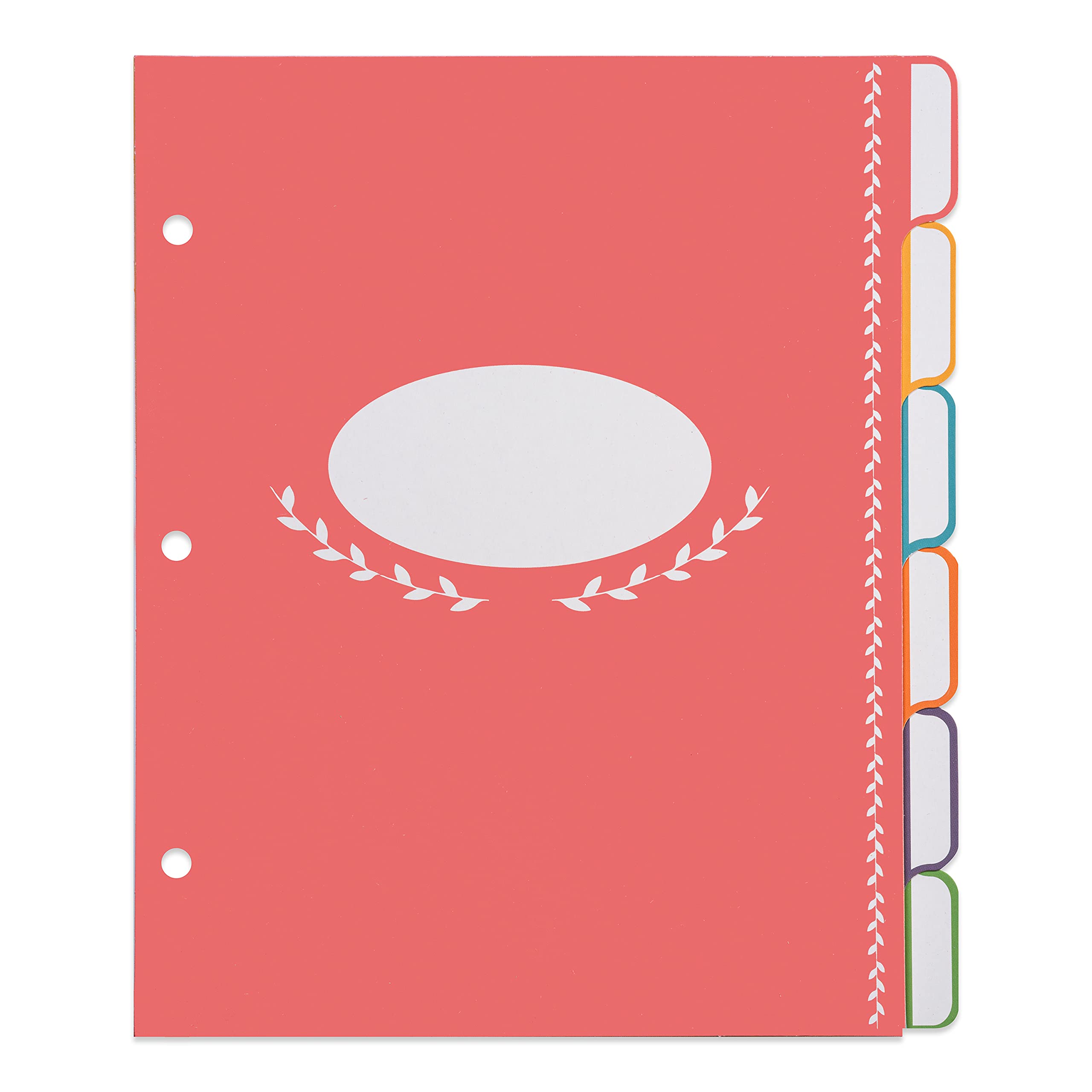 Jot & Mark Blank Recipe Binder Dividers with Tabs - Six Customizable Organizer Dividers for 8.5"x9.5" 3-Ring Binders (Rainbow) - Recipe Book with Tabs