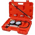Cylinder Leak Down Tester Kit,Gasoline Engine Compression Tester,Dual Pressure Gauges Engine Compression Leakdown Detector for Gasoline Engine with 10 12 14mm Spark Plugs（ Red）…
