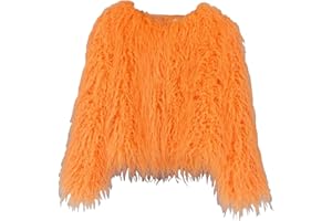 foefaik Winter Fluffy Faux Fur Coat Women's Shaggy Jacket Long Sleeve Outwear