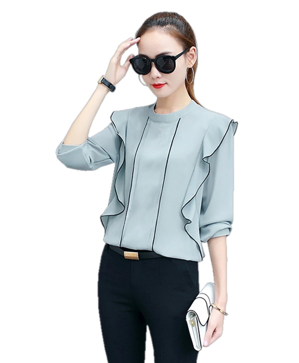 shree ram krishna women's diamond crepe plain western wear top