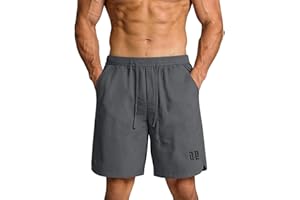 Mens Shorts Casual Drawstring Shorts Elastic Waist Side Pockets Lightweight Loose Fit Short Pants for Outings Wear & Beach