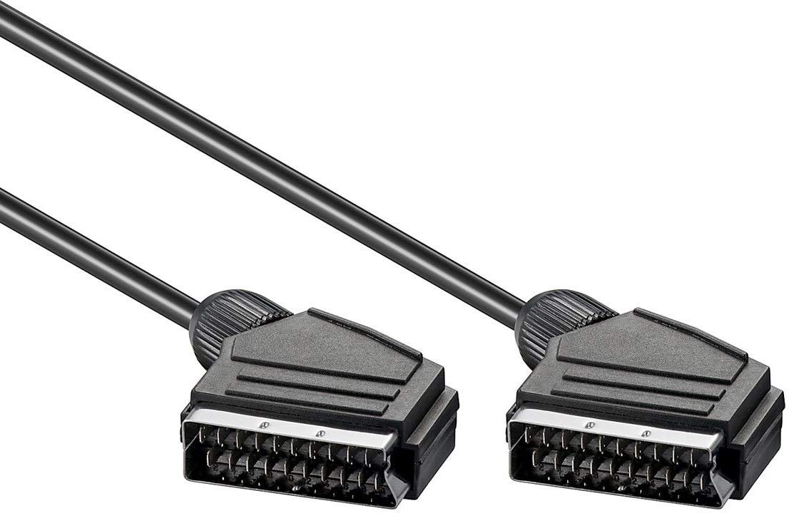 PremiumCord 5m SCART Male to Male 21-Pin Black Cable for TV, DVD, VHS, Digital TV
