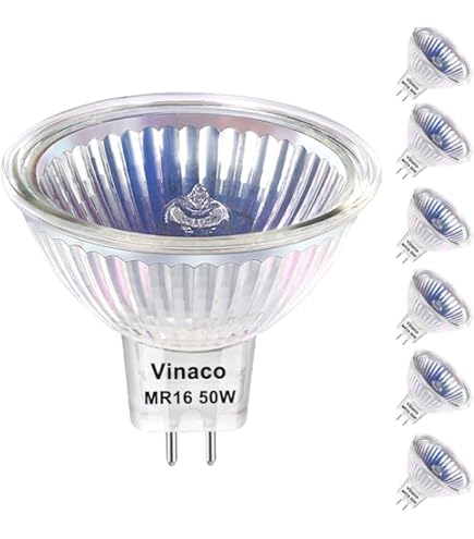 Satco 50-Watt MR16 Halogen Bulb - DC Bayonet Base, 12V Clear Lens, 36° Beam, 2000-Hour Life