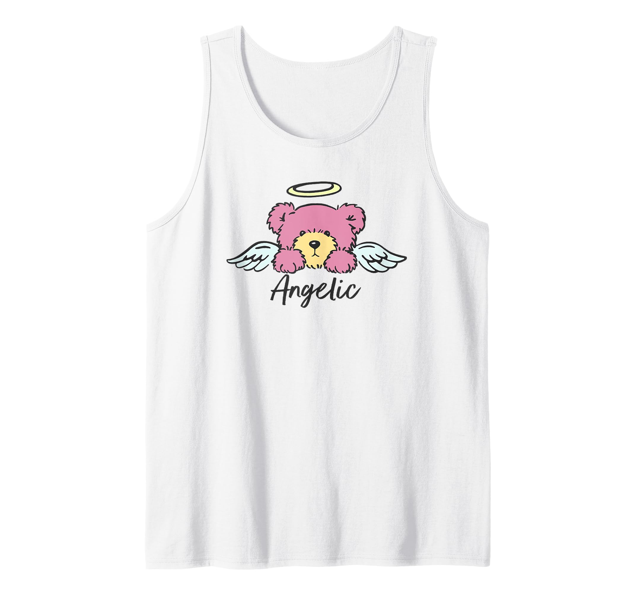 Pink Angelic Teddy Bear Tank Top