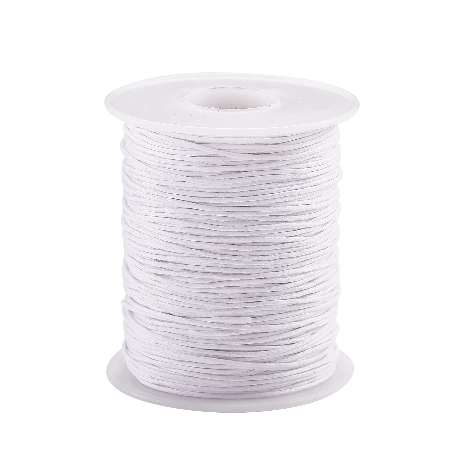 UR URLIFEHALL 100 Yards/90m x 1mm White Waxed Cotton Cord Macrame Waxed Beading Thread String for Bracelet Necklace Jewellery Beading Crafting