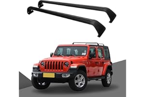 LANBOS Roof Rack Cross Bars Fit for 2007-2024 Jeep Wrangler JK JL Gladiator JT, 2&4 Door with Grooved Side Rails, Aluminum Cross Bar Replacement for Kayak Rooftop Cargo Carrier Bag