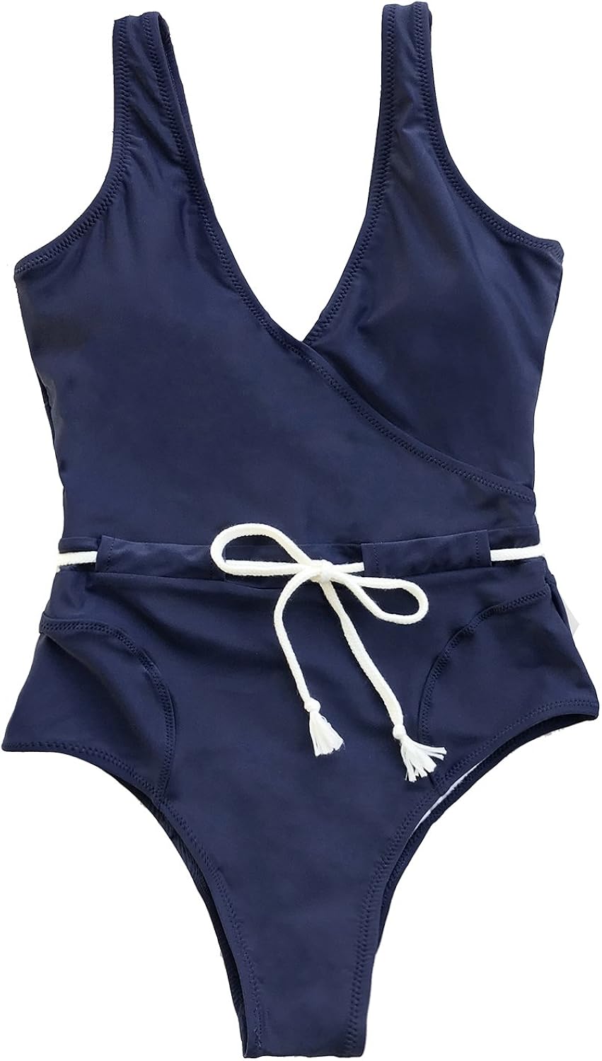 CUPSHE Fashion Sing in The Clouds Solid OnePiece Swimsuit Beach