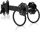XFORT Black Ring Gate Latch Garden Gate Latch Door Catch Lock