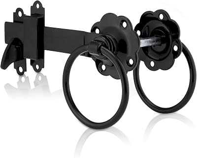 XFORT Black Ring Gate Latch Garden Gate Latch Door Catch Lock