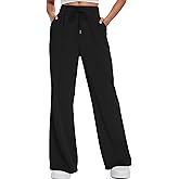 ALUWU Womens Sweatpants Wide Leg High Waisted Baggy Pants Drawstring Workout Active Joggers Lounge Pants with Pockets