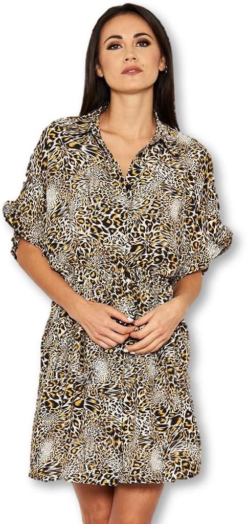 Ax Paris Women's Animal Print Frill Detail Skater Dress - Multi 12 | Animal print summer dresses 