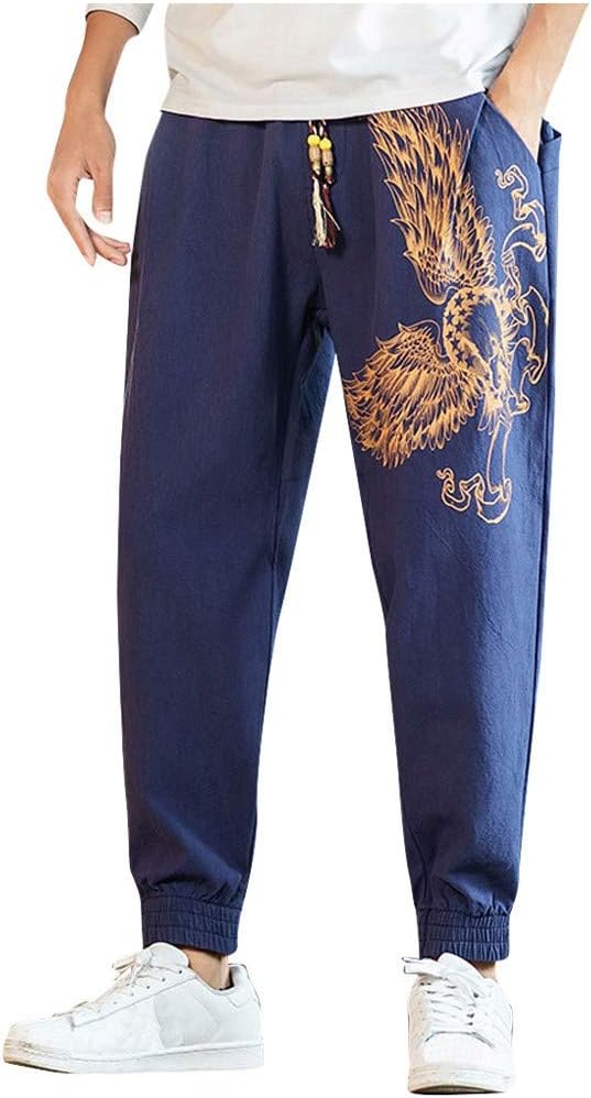 TOTAMALA Men's Casual Jogger Sweatpants Plus Size Loose Printing Outdoors Sports Haren Trousers Pants Training Pants
