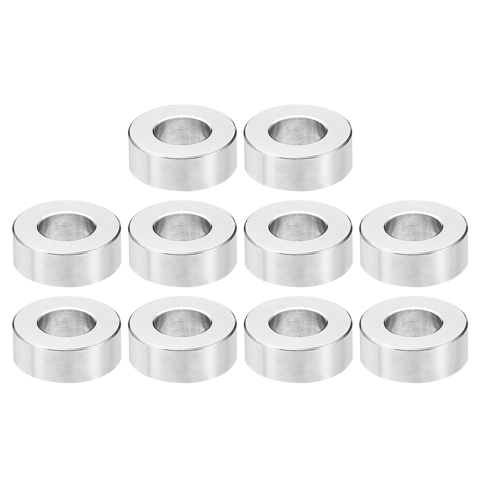 PATIKIL M8 Stainless Steel Spacers, 10Pcs Metal Spacer Stainless Steel 8.2mm ID x 16mm OD x 6mm L Stainless Steel Spacer Screw Standoff for 5/16" or M8 Screw