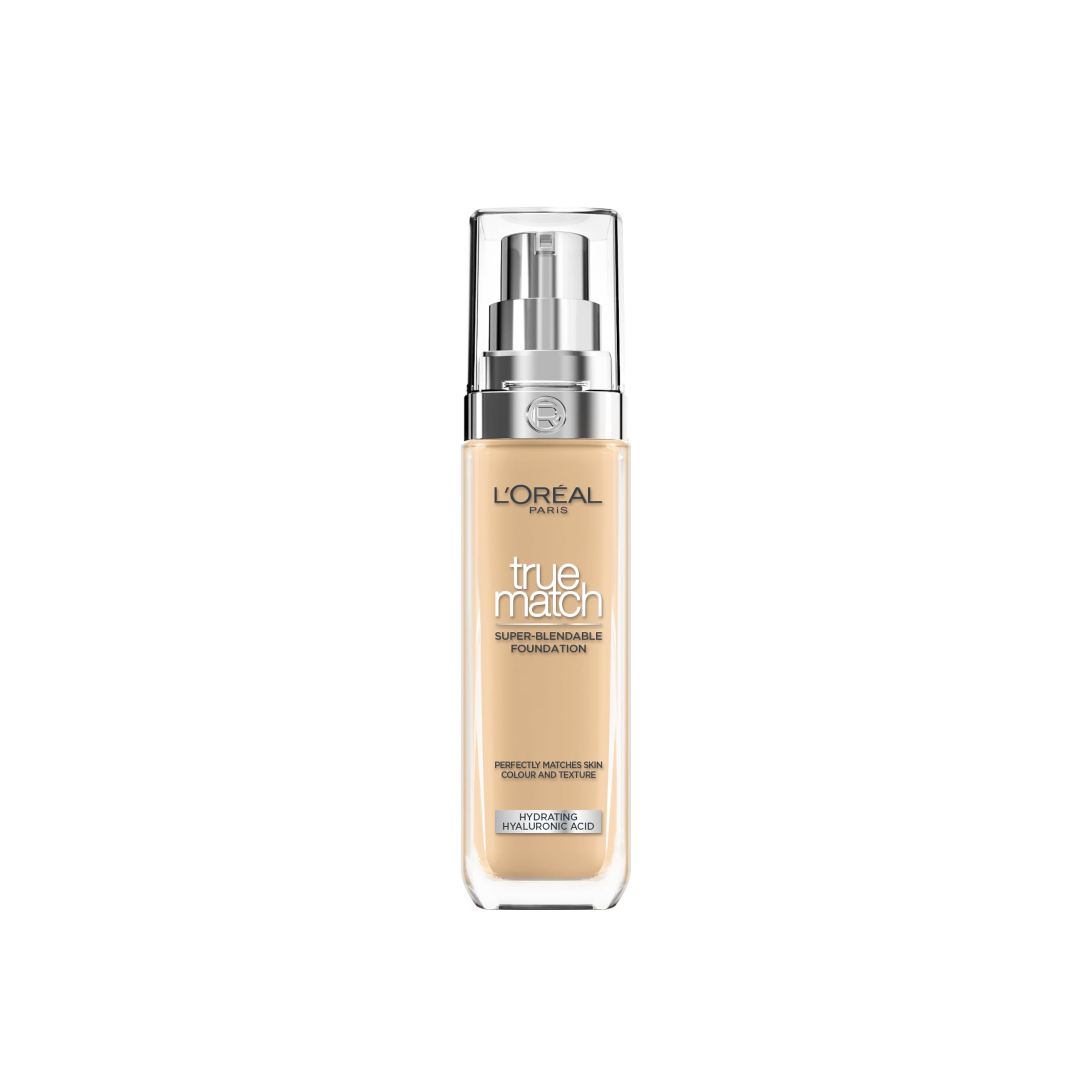L'Oreal Paris True Match Liquid Foundation, Skincare Infused with Hyaluronic Acid, SPF 16, Available in 46 Shades, Suitable for All Skin Types, 3.5D Golden Peach, 30 ml
