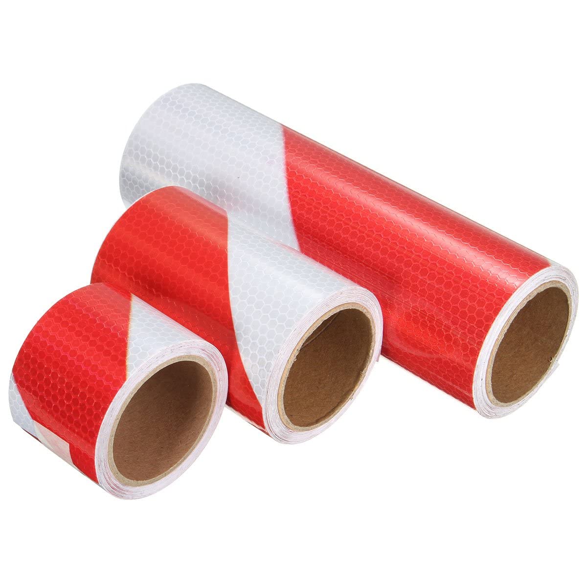 Alamor 5Cm/10Cm/20Cm Traffic Warning Safety Night Reflective Strips Red White Bias Tape Sticker - 5cm