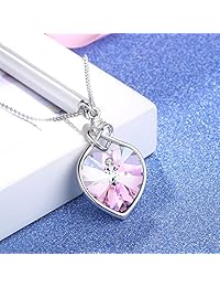 Angelady Love Guardian Collar colgante de corazón de cristal de Swarovski, collar de regalo para mujeres y chicas