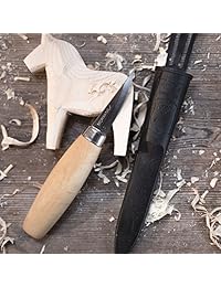 Morakniv, cuchillo 120 con hoja de acero laminado para tallar madera, de 2,4 pulgadas